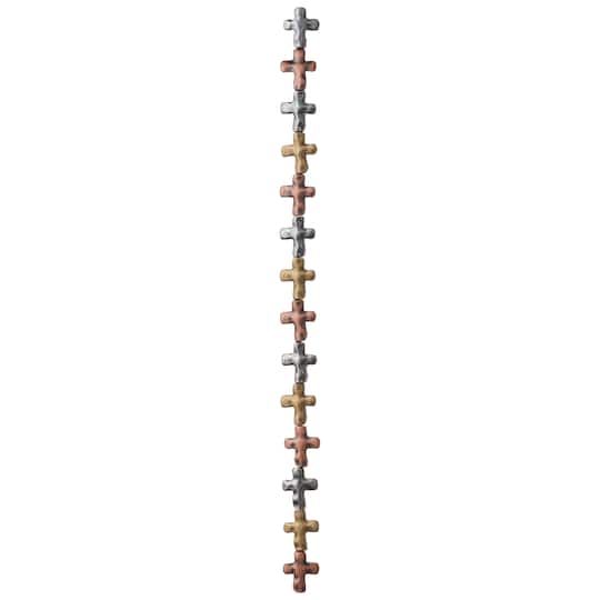 Metallic Metal Cross Beads, 12mm by Bead Landing™